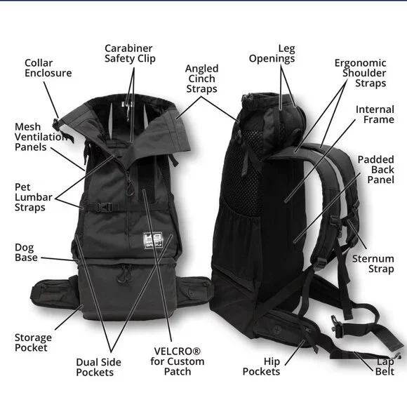 K9 Sport Sack KNAVIGATE Dog Carrier Backpack Size M Black – Excellent